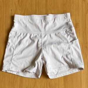 Women's White High-Waisted Shorts